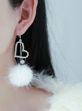 韩国版气质锆石耳钉超闪水晶耳饰水钻长款耳环花朵流苏耳坠女生