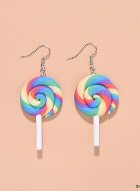 棒棒糖耳环儿童新款可爱