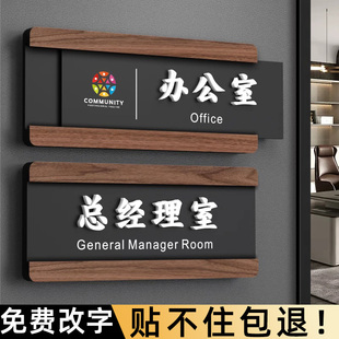 高档公司办公室门牌可替换式抽拉科室牌总经理董事长会议室标识牌VIP洽谈接待室标志牌亚克力研发部门牌定制