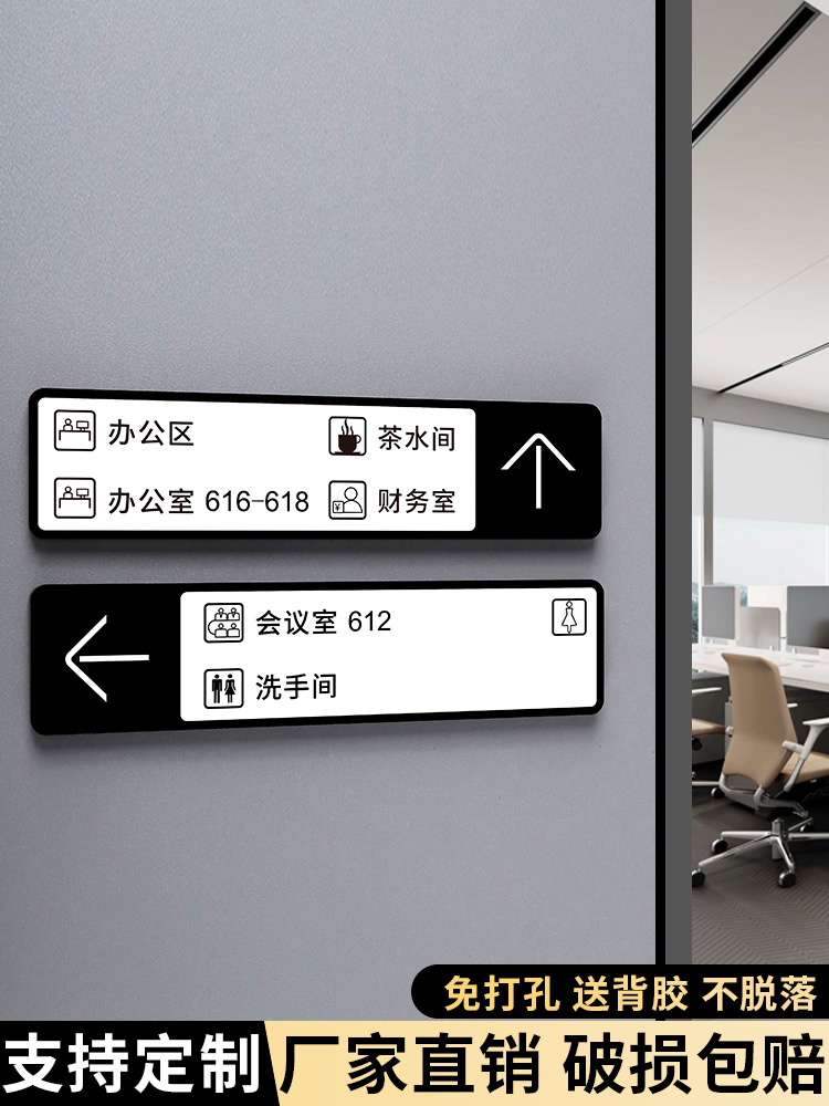 公司办公室指示牌导向牌电梯楼层标识牌写字楼索引牌酒店房号指引
