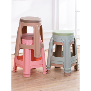塑料凳子家用加厚高凳登子经济型简约胶凳客厅椅子板凳餐桌圆凳子