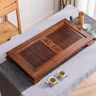 茶海鸡翅木花梨木大号功夫茶具 茶盘家用简约实木客厅茶台抽屉式