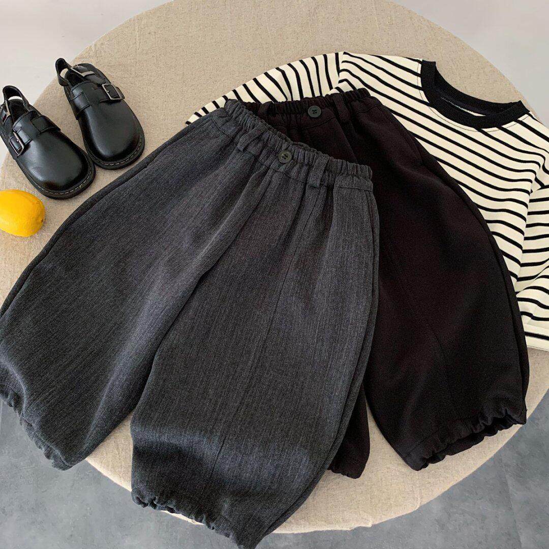 童裤2025秋季新款童装男童女童一粒扣西装阔腿休闲裤宝宝长裤潮