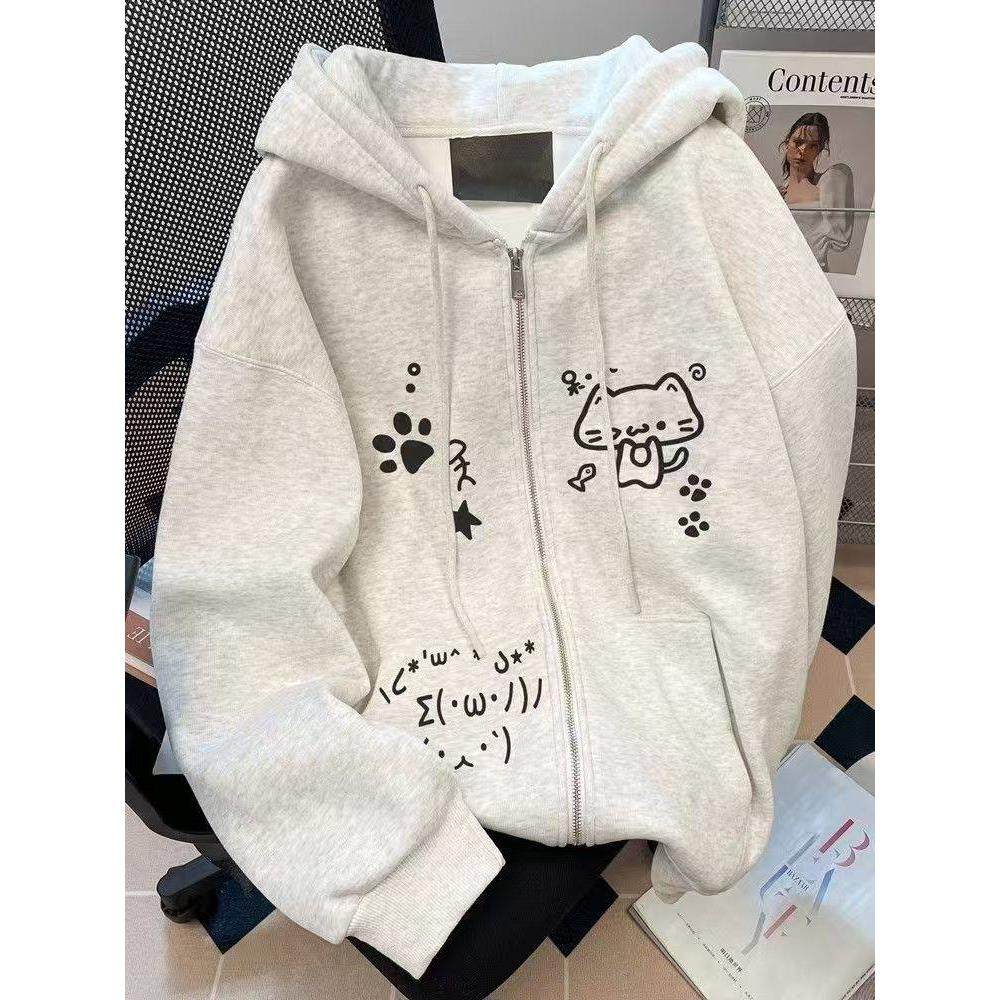 男女童早秋薄款连帽开衫卫衣2025新款韩版中大童宽松加绒拉炼外套