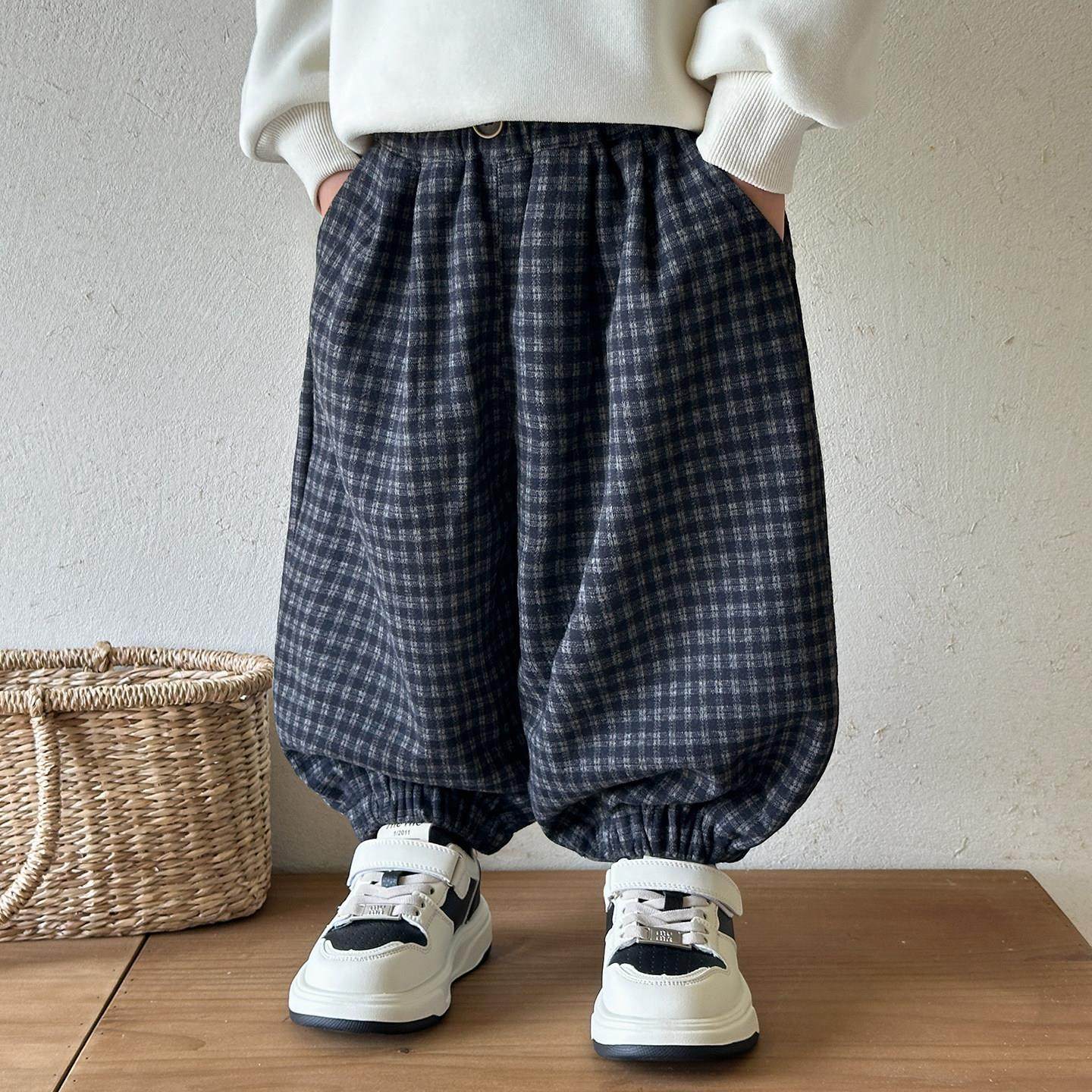 男童裤子宝宝灯笼裤2025新款洋气秋季童装格子裤韩版儿童哈伦裤潮,童装/婴儿装/亲子装,裤子,淘宝优惠券,粉丝福利购,淘宝优惠卷
