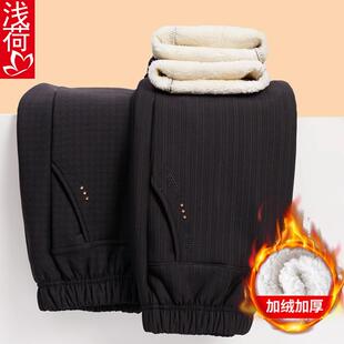 妈妈裤子秋冬季高腰直筒中老年人女裤冬款老太太加绒加厚外穿长裤