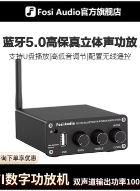 FosiAudio BL20A蓝牙数字功放机家用HiFi发烧双声道USB功率放大器