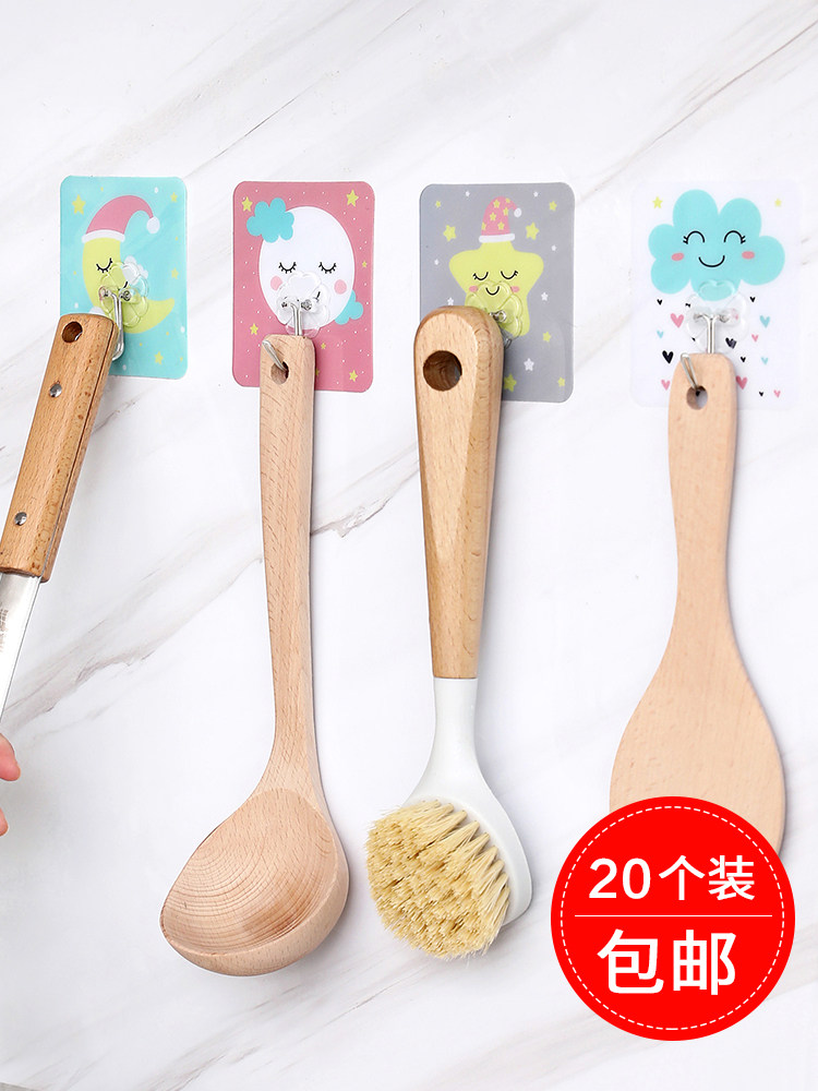 厨房挂钩强力粘胶壁挂 墙壁创意可爱粘钩钥匙 承重免打孔无痕粘贴