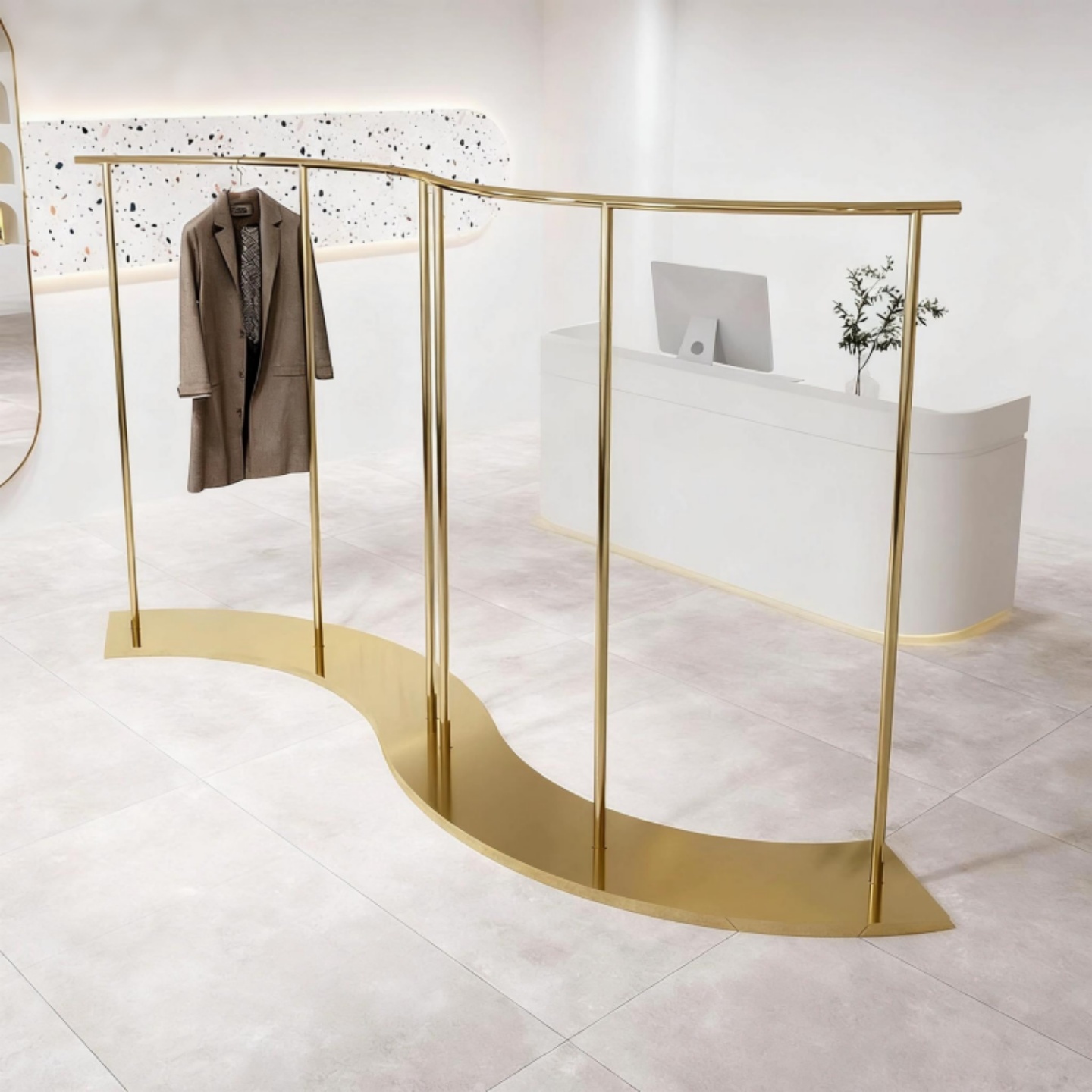 不锈钢中岛服装店落地式