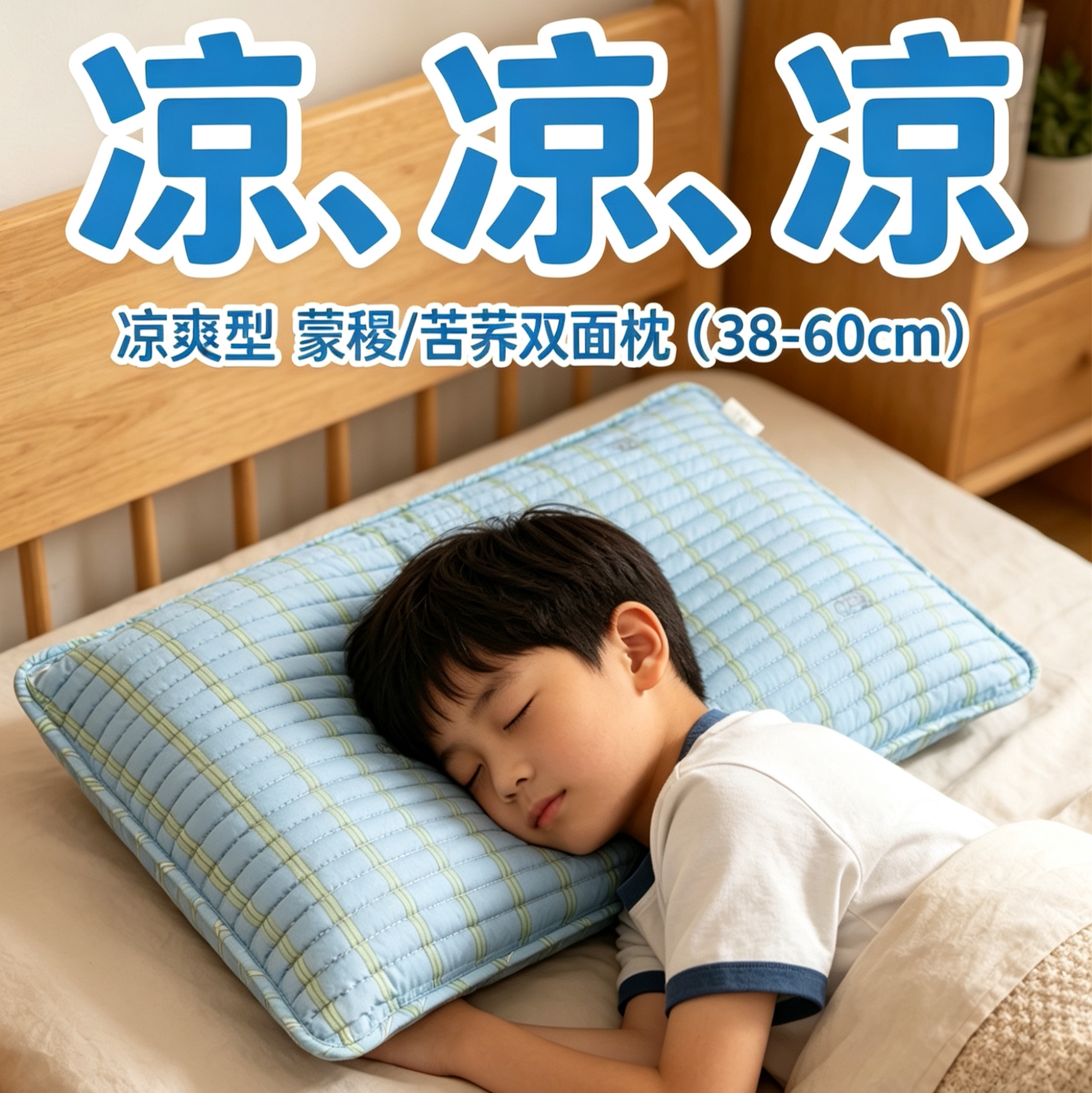 儿童蒙稷苦荞双面凉枕夏季学生枕