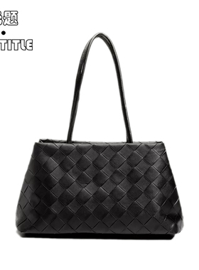 黑色编织托特包大容量单肩腋下手提包【无题notitle】