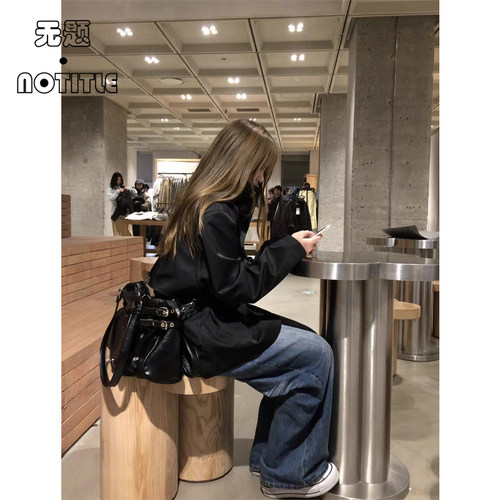 美式复古辣妹机车软皮托特包