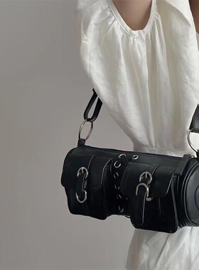 美式暗黑辣妹腋下包高级质感绑带设计单肩小众斜挎包 无题notitle