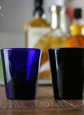 美国进口彩色烈酒杯小号白酒杯克莱因蓝色品酒杯墨黑色盲品酒杯子