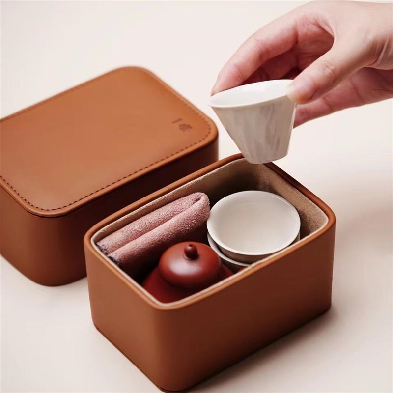 (中秋送礼)一条【花好月圆】整套便携旅行茶具套装紫砂壶茶杯