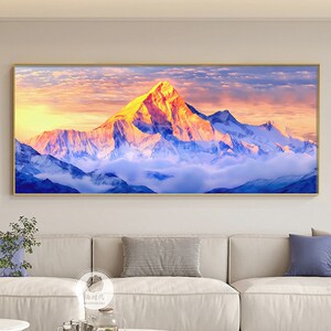 背靠金山客厅装饰画有山无水办公室沙发背景墙挂画轻奢高级感壁画