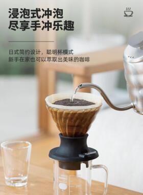 HARIOv60滤杯玻璃聪明杯手冲滤杯滴滤式分享壶过滤杯陶瓷咖啡滤杯