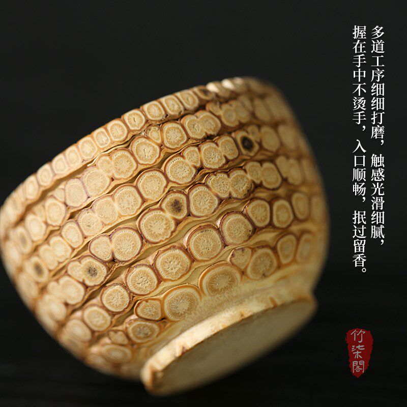 老料纯手工打磨竹根杯天然竹子水杯竹根雕刻茶杯竹制小杯子主人杯