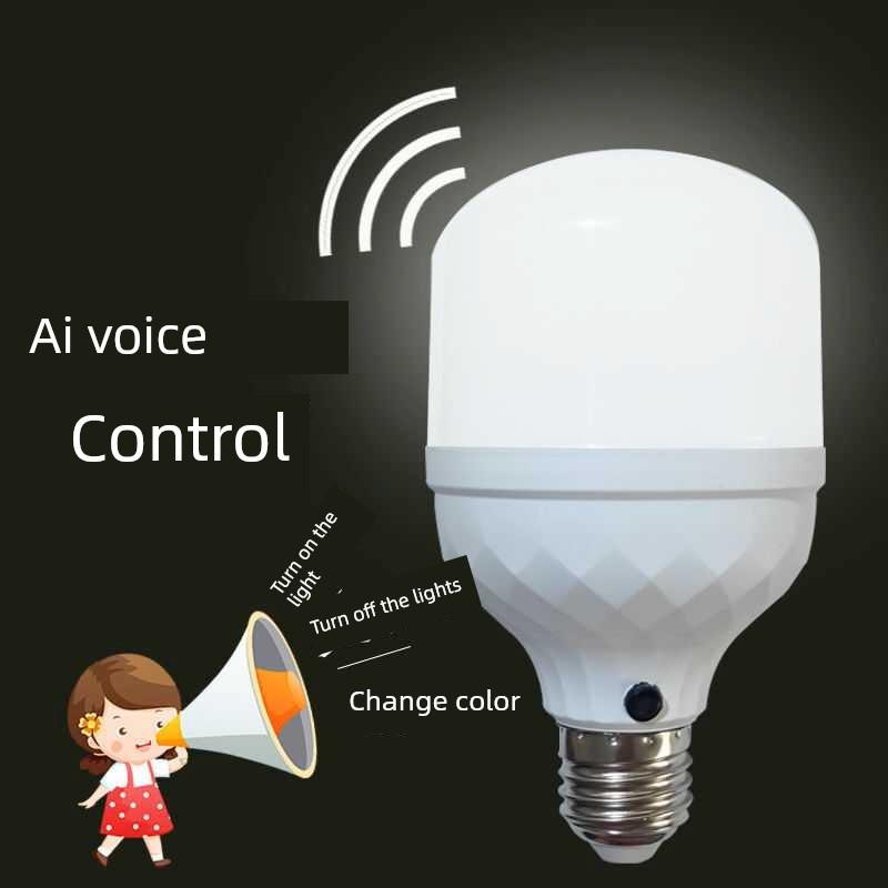 语音灯泡超灵敏说话关灯2字声控Led节能灯人工智能声控灯