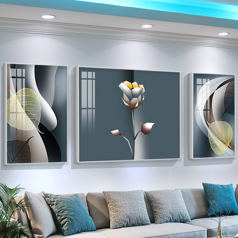 精选轻奢大气客厅装饰画三联抽象挂画简约沙发背景墙装饰壁画电视,家居饰品,现代装饰画,淘宝优惠券,粉丝福利购,淘宝优惠卷