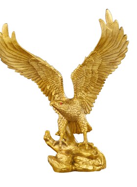 大展宏图老鹰雄鹰摆件办公室大鹏展翅客厅铜鹰装饰纯黄铜工艺品