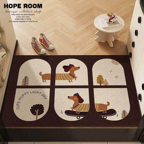 入户门地垫大门口进门丝圈脚踏垫家用进户门垫防滑地毯玄关可裁剪