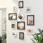 精选竖版 照片墙装 饰简约现代玄关相片墙相框墙创意挂墙墙上组合免