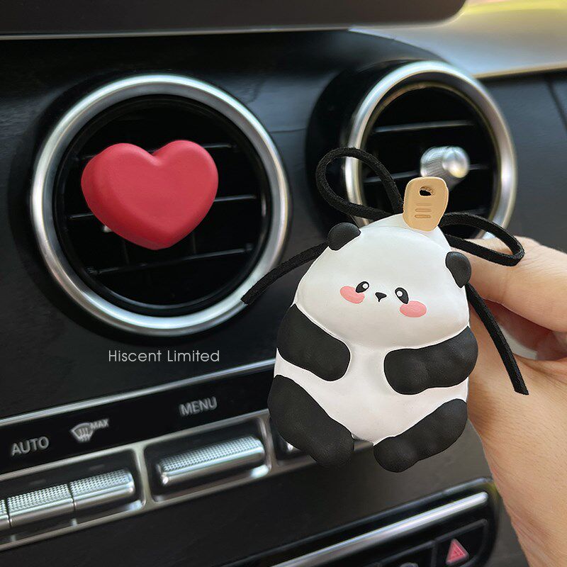 2025创意可爱熊猫车载香薰汽车出风口装饰车内饰品摆件扩香石香氛