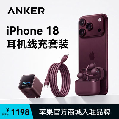 ANKER/安克安克屏显充电器+AeroClip2空气耳夹MFl认证+1.8m线套装