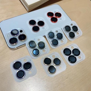 新款分体苹果14promax镜头膜CD纹纯色iPhone15后摄像头保护圈带包