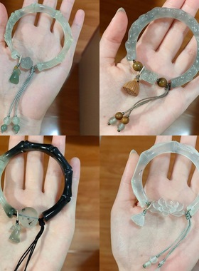 新中式莲蓬古风手镯女小众轻奢高级手环2024新款流苏手饰