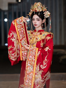 明制立领云肩重工刺绣汉服2025新款 嫁衣凤冠霞帔出阁礼服 新娘中式