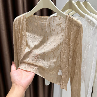 防晒披肩女防紫外线坎肩蕾丝披肩夏季吊带裙外搭防晒罩衫薄款开衫