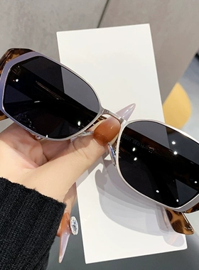 复古老钱风猫眼墨镜女款高级感偏光防紫外线太阳眼墨镜显瘦方圆脸