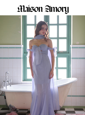 Rin's|天才美人 珠光淡蓝及地礼服裙MaisonAmory