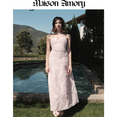 暗粉及踝连衣裙Strapless Amory Maison MuseMaxi Dress