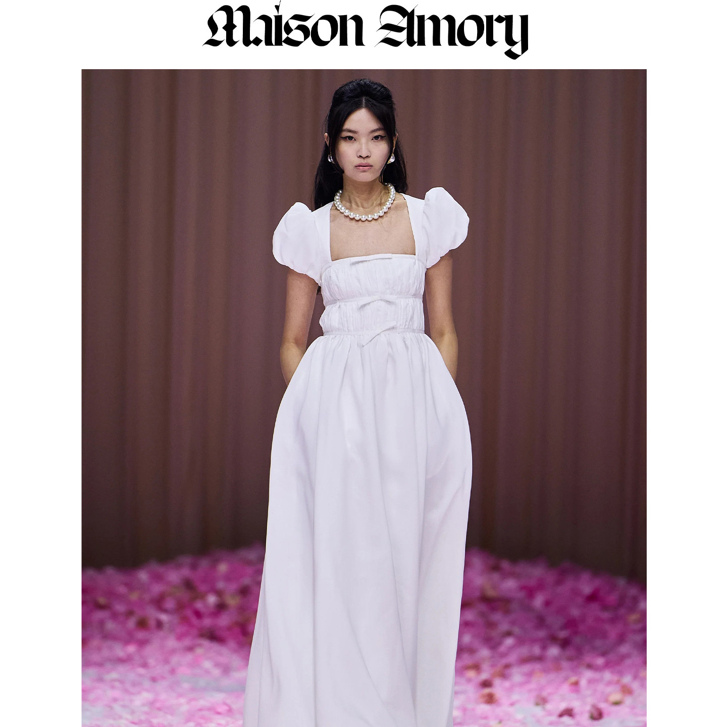 Maison Amory 白色及踝连衣裙 气质法式订婚领证轻礼服长裙女春夏
