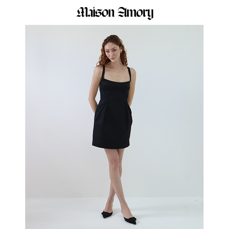 MaisonAmory黑色迷你连衣裙