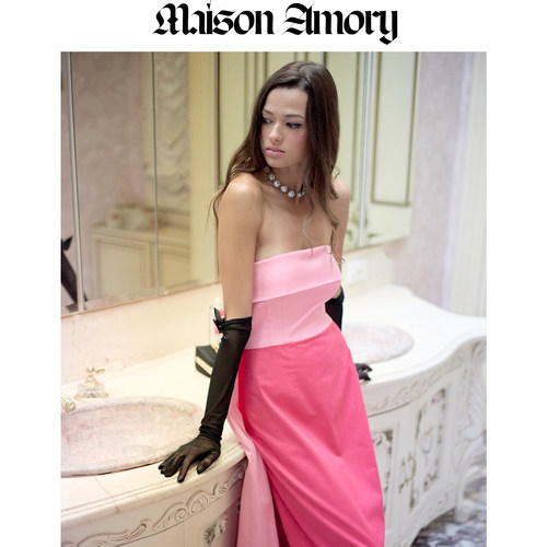 吸睛度假穿搭，撞色设计感礼服裙