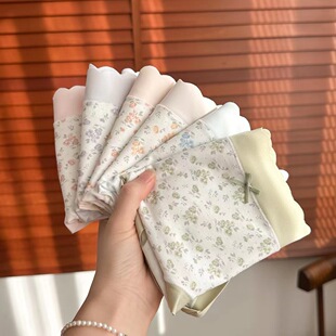 喵小言中腰内裤女夏透气舒适纯棉裆甜美碎花少女三角裤全棉档女士