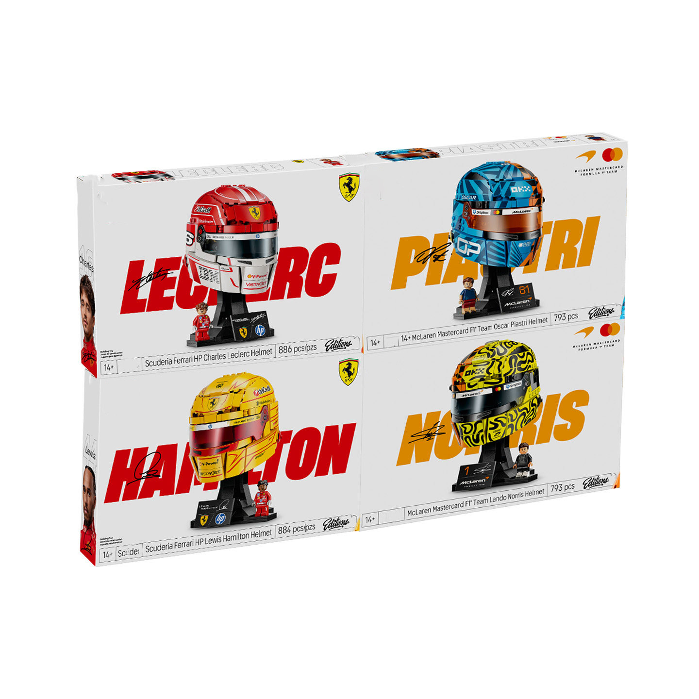 Ferrari F1 compatible with LEGO 43014 Leclerc 43022 Hamilton helmet building block toy assembly