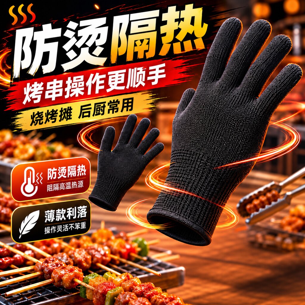 烧烤防火手套耐高温防烫隔热图片