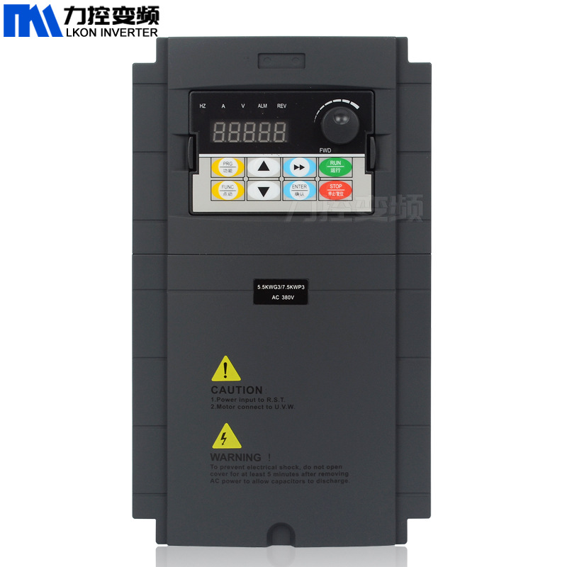 新款变频器5.5kw220v英文操作界面单进三出三相电机调速器通用型