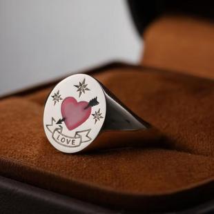 丘比特之箭珐琅彩轻奢戒指 925纯银镀18K金 欧美风珐琅小众