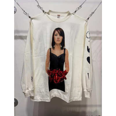 英国摇滚乐队Bring Me The Horizon人物印花长袖T恤白色重磅纯棉