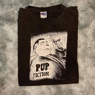 低俗小说Pulp Fiction的戏仿新款动漫印花学院风纯棉高级短袖T恤