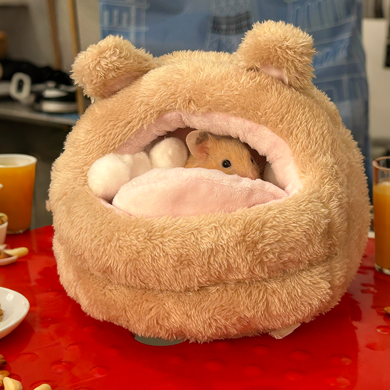 仓鼠过冬窝加绒睡觉棉窝小宠躲避屋荷兰猪金丝熊龙猫兔子舒适保暖