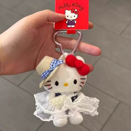 草帽哈喽kitty包包挂件可爱公仔玩偶高级感背书包小饰品女生礼物