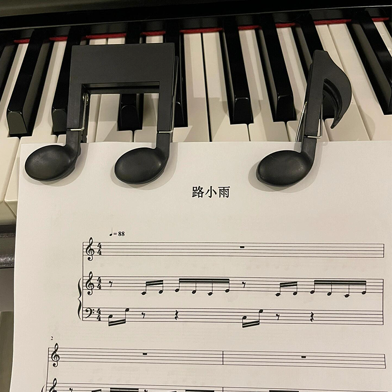 音乐符号钢琴谱书夹试卷固定纸张书签乐谱夹子学生看书记号文件夹