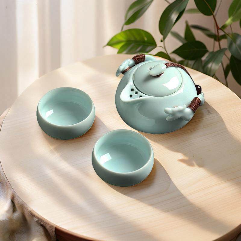 户外便携旅行茶具套装陶瓷快客杯手抓壶一壶二杯活动礼品伴手礼,餐饮具,整套茶具,淘宝优惠券,粉丝福利购,淘宝优惠卷